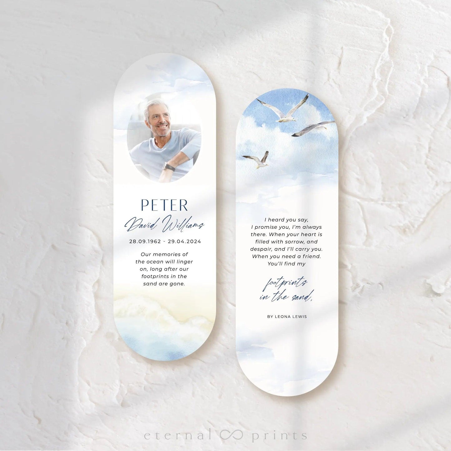 Funeral Bookmarks - Coastal - Eternal Prints