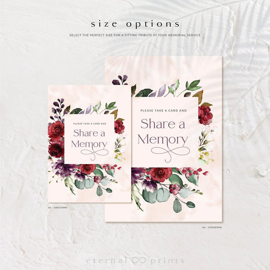 Share a Memory Set - Burgundy Flowers - Eternal Prints
