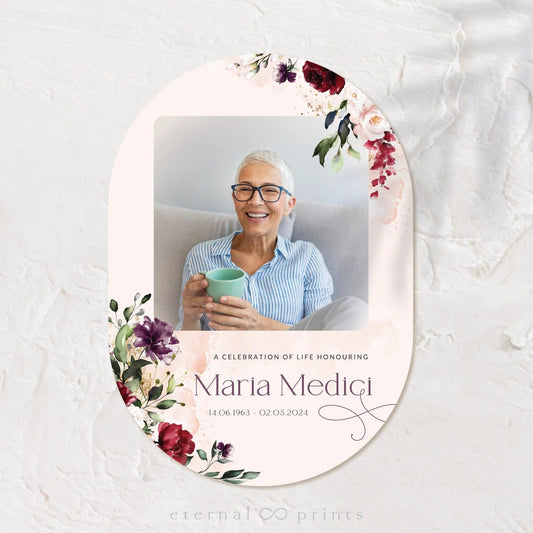 Welcome Sign - Burgundy Flowers - Eternal Prints