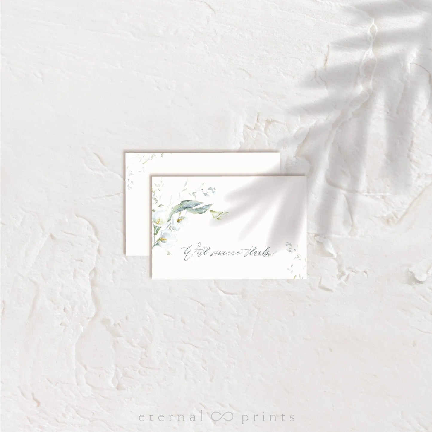 Thank You Cards - White Flowers - Eternal Prints