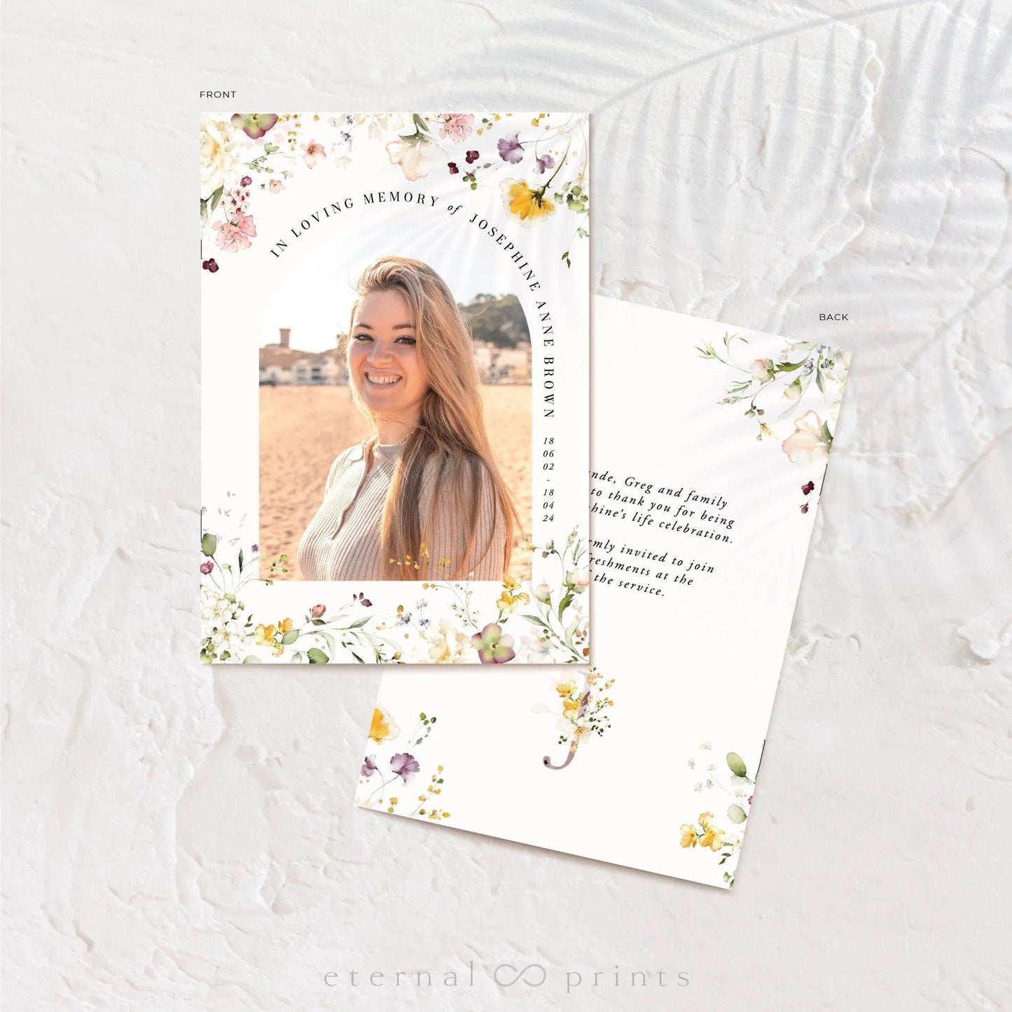 Funeral Booklet - 4 Pages - Wildflowers - Eternal Prints