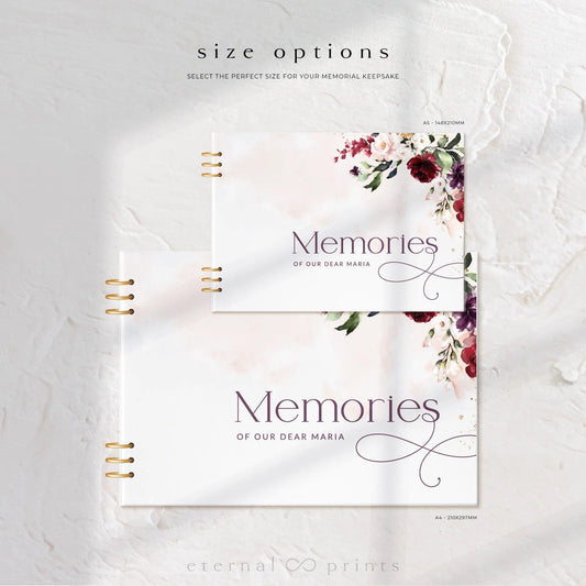 Acrylic Guest Book - Burgundy Flowers - Eternal Prints