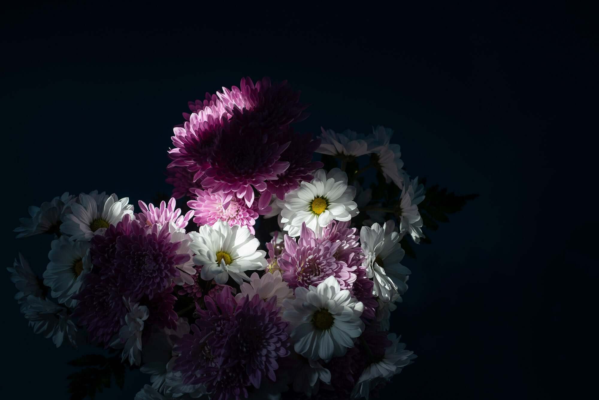 White & Purple flowers bouqet