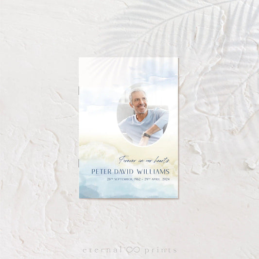 Funeral Booklet - 4 Pages - Coastal - Eternal Prints