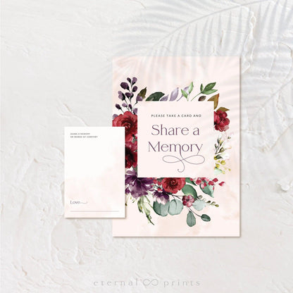 Share a Memory Set - Burgundy Flowers - Eternal Prints