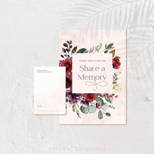 Share a Memory Set - Burgundy Flowers - Eternal Prints