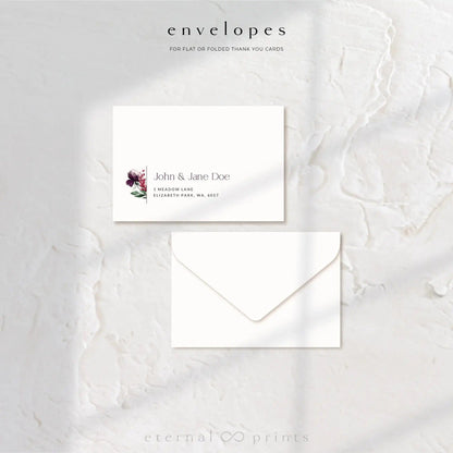 Thank You Cards - Burgundy Flowers - Eternal Prints