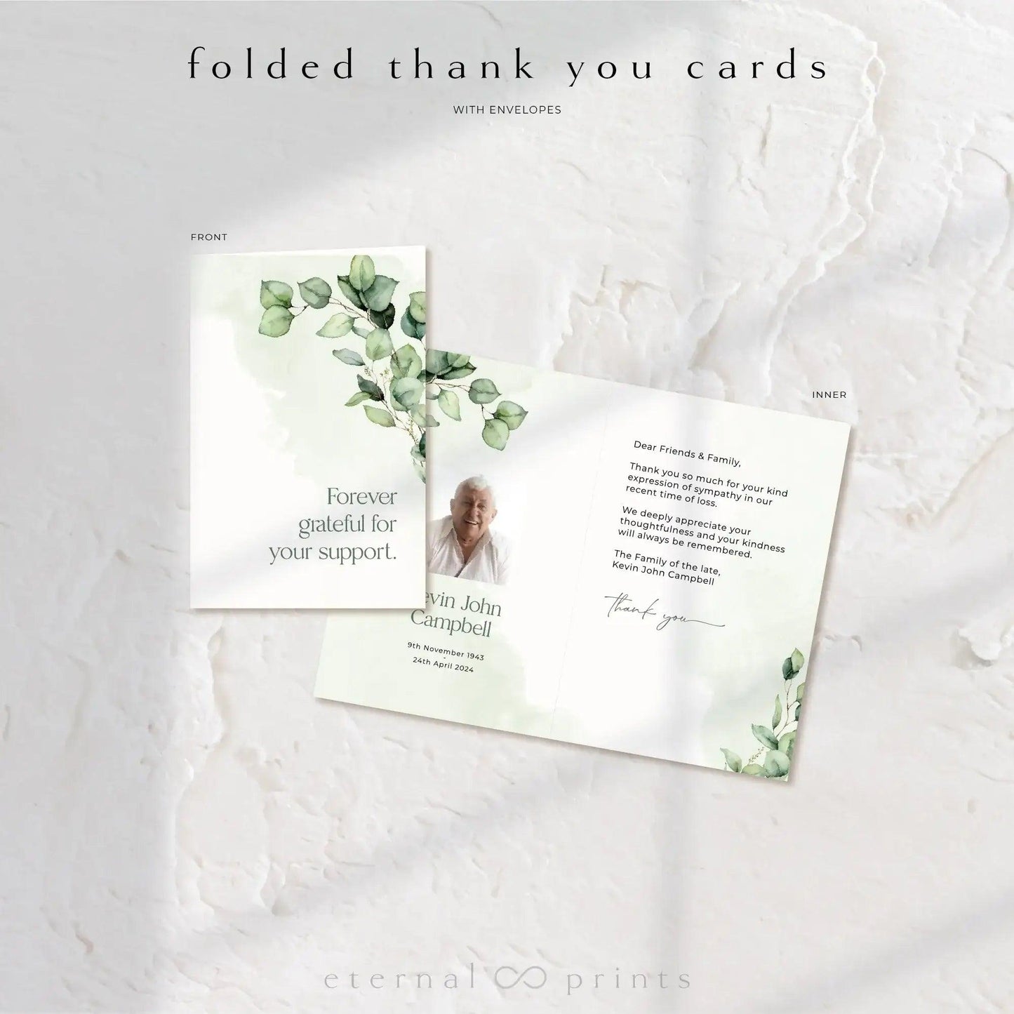 Thank You Cards - Eucalyptus Leaves - Eternal Prints