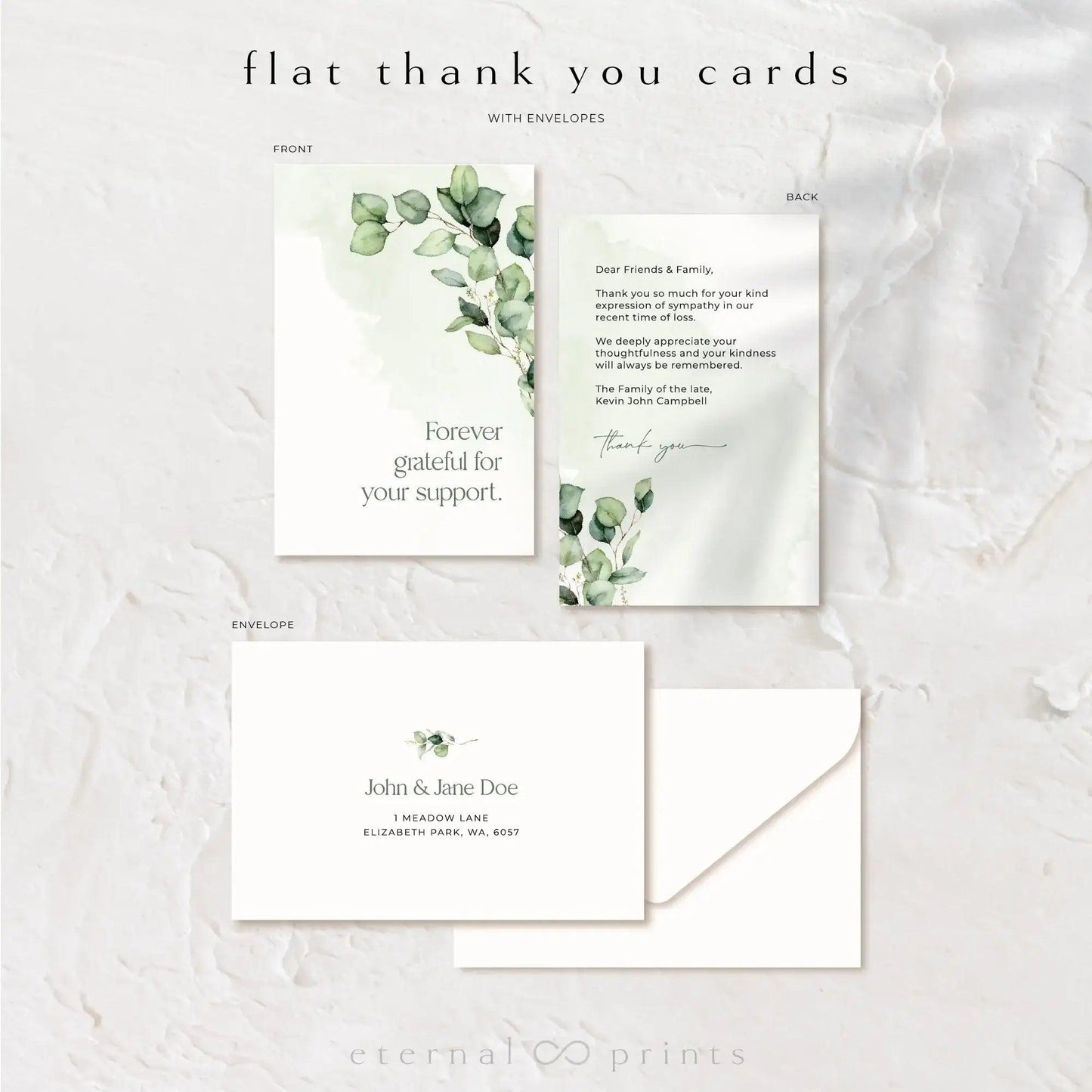 Thank You Cards - Eucalyptus Leaves - Eternal Prints