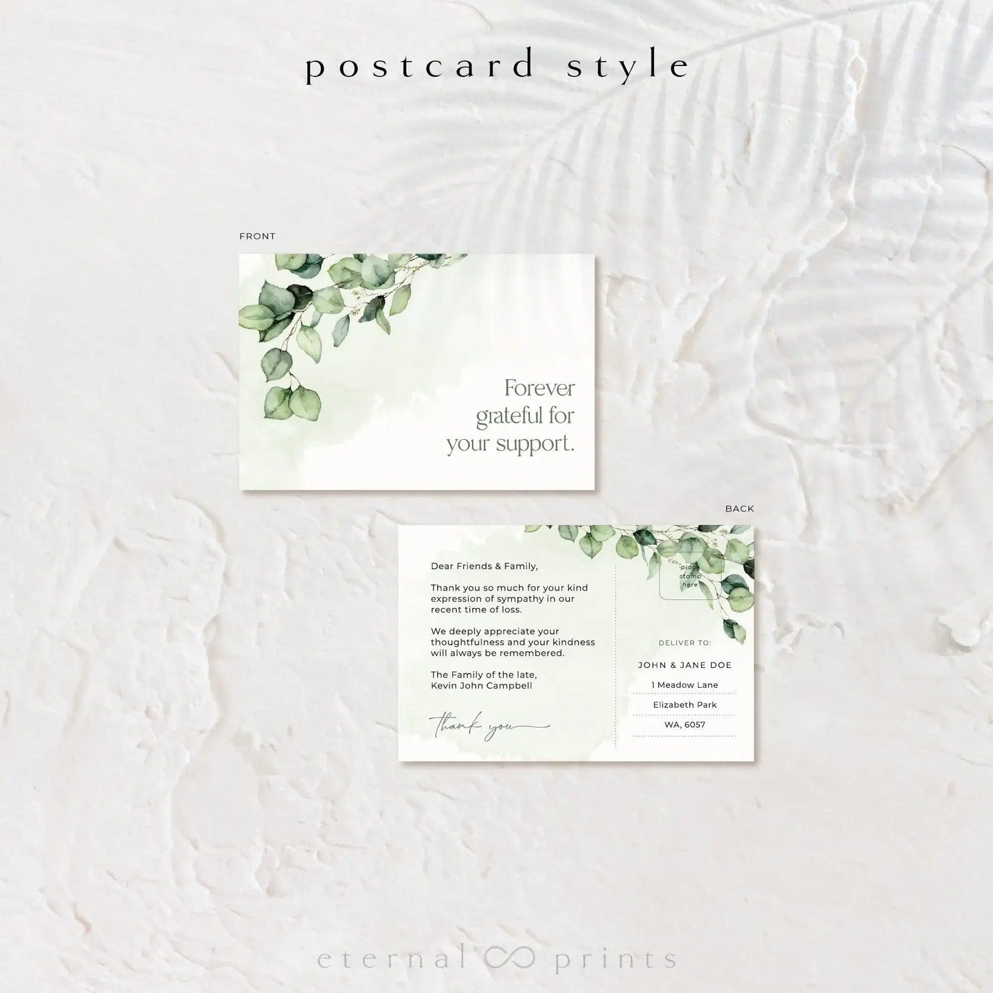 Thank You Cards - Eucalyptus Leaves - Eternal Prints