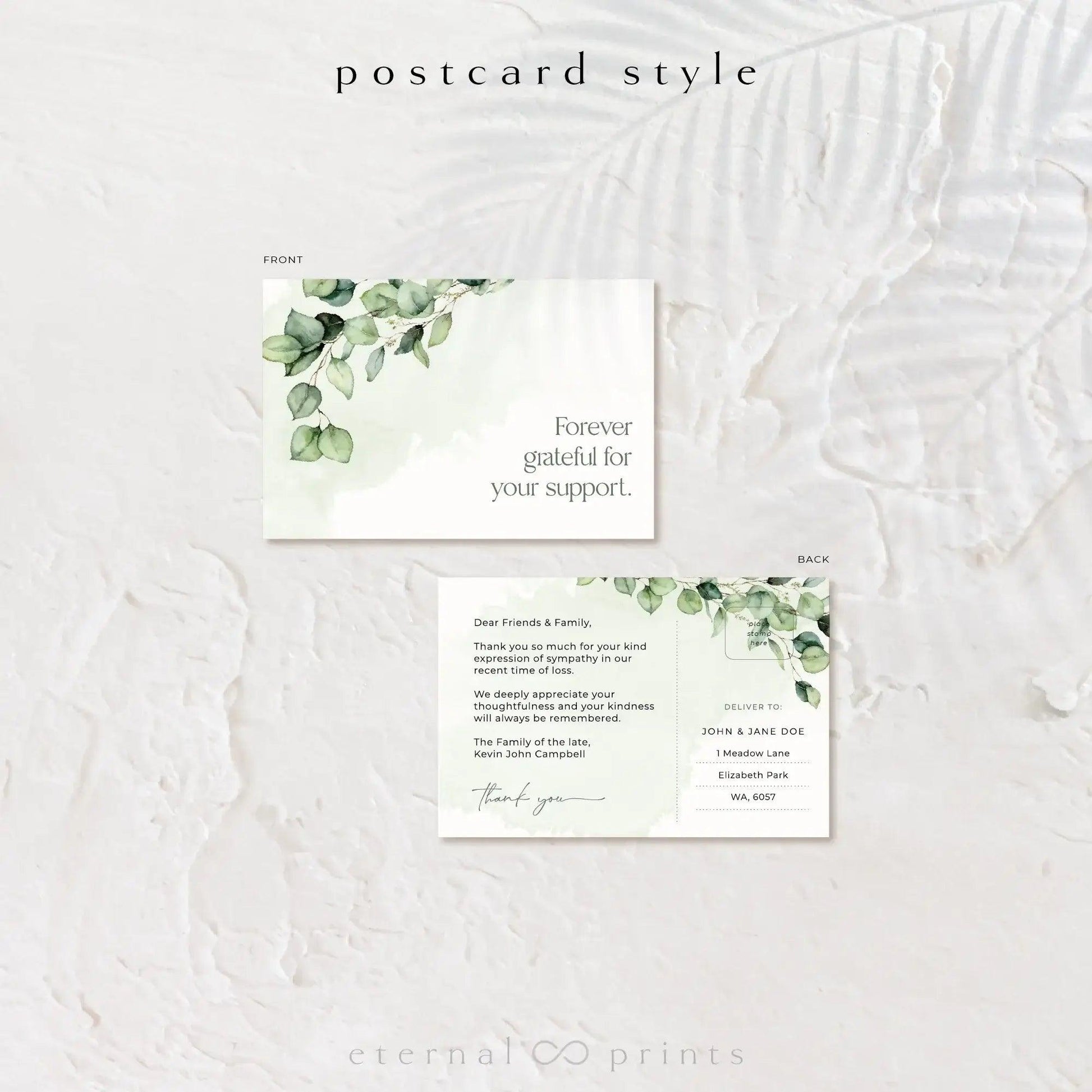 Thank You Cards - Eucalyptus Leaves - Eternal Prints