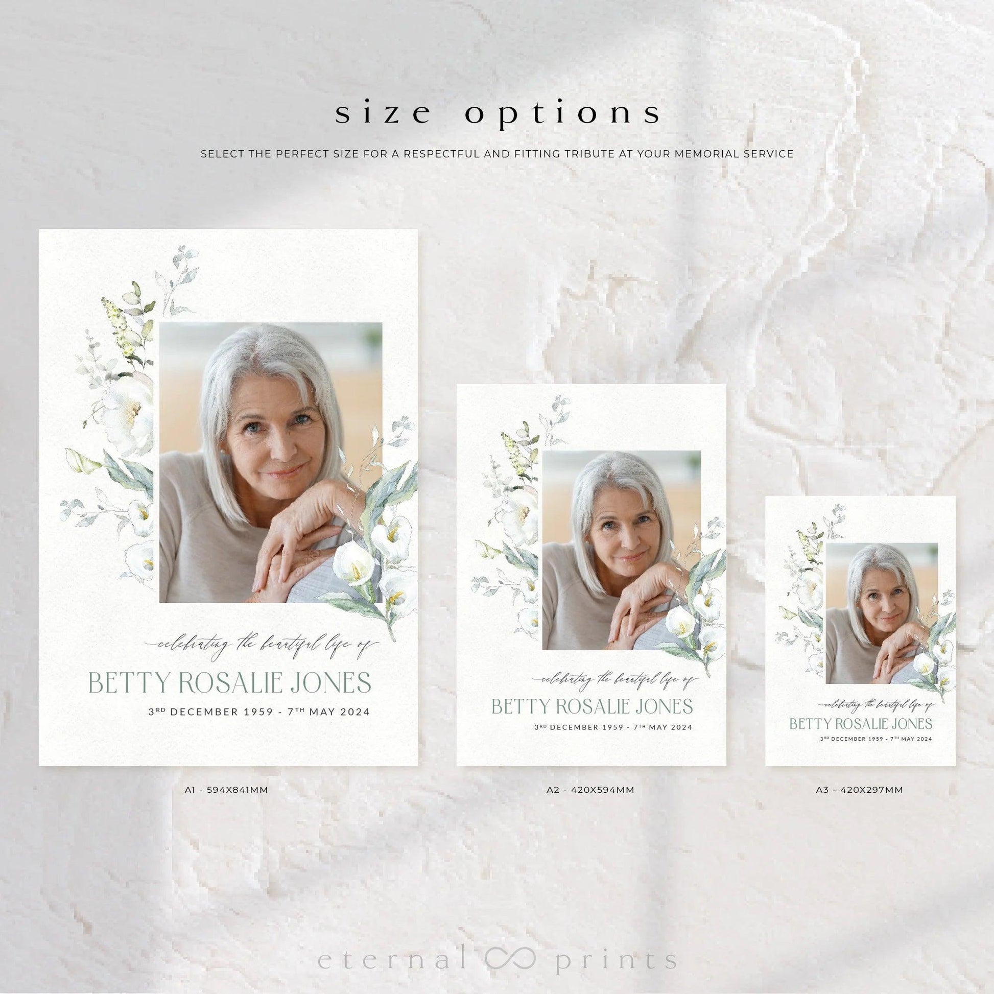 Welcome Sign - White Flowers - Eternal Prints