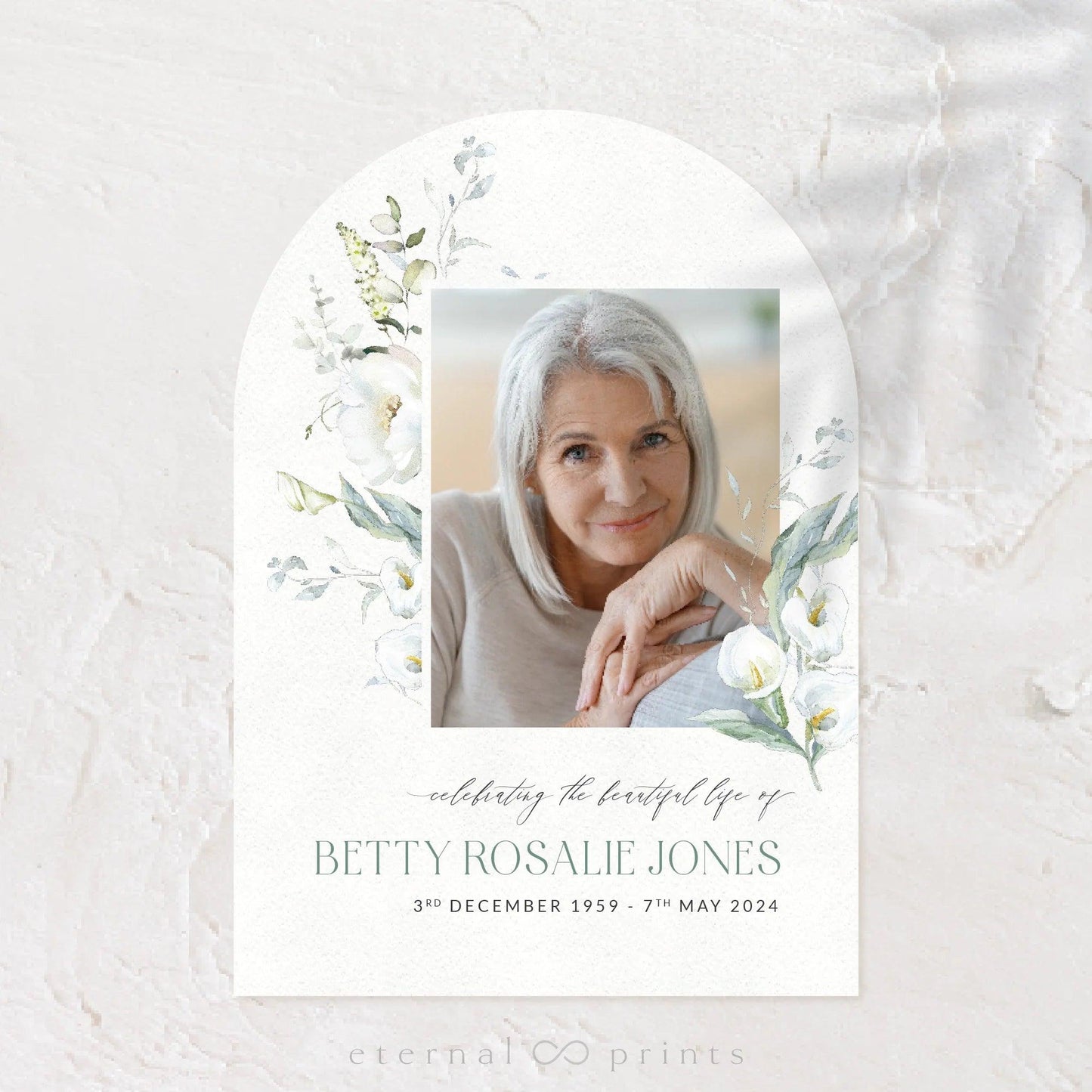 Welcome Sign - White Flowers - Eternal Prints