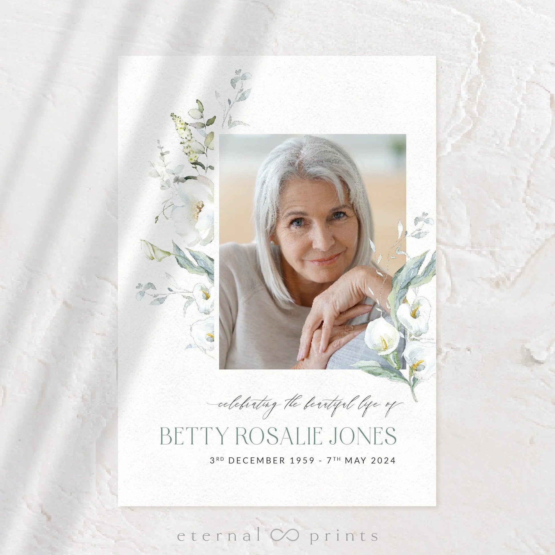 Welcome Sign - White Flowers - Eternal Prints