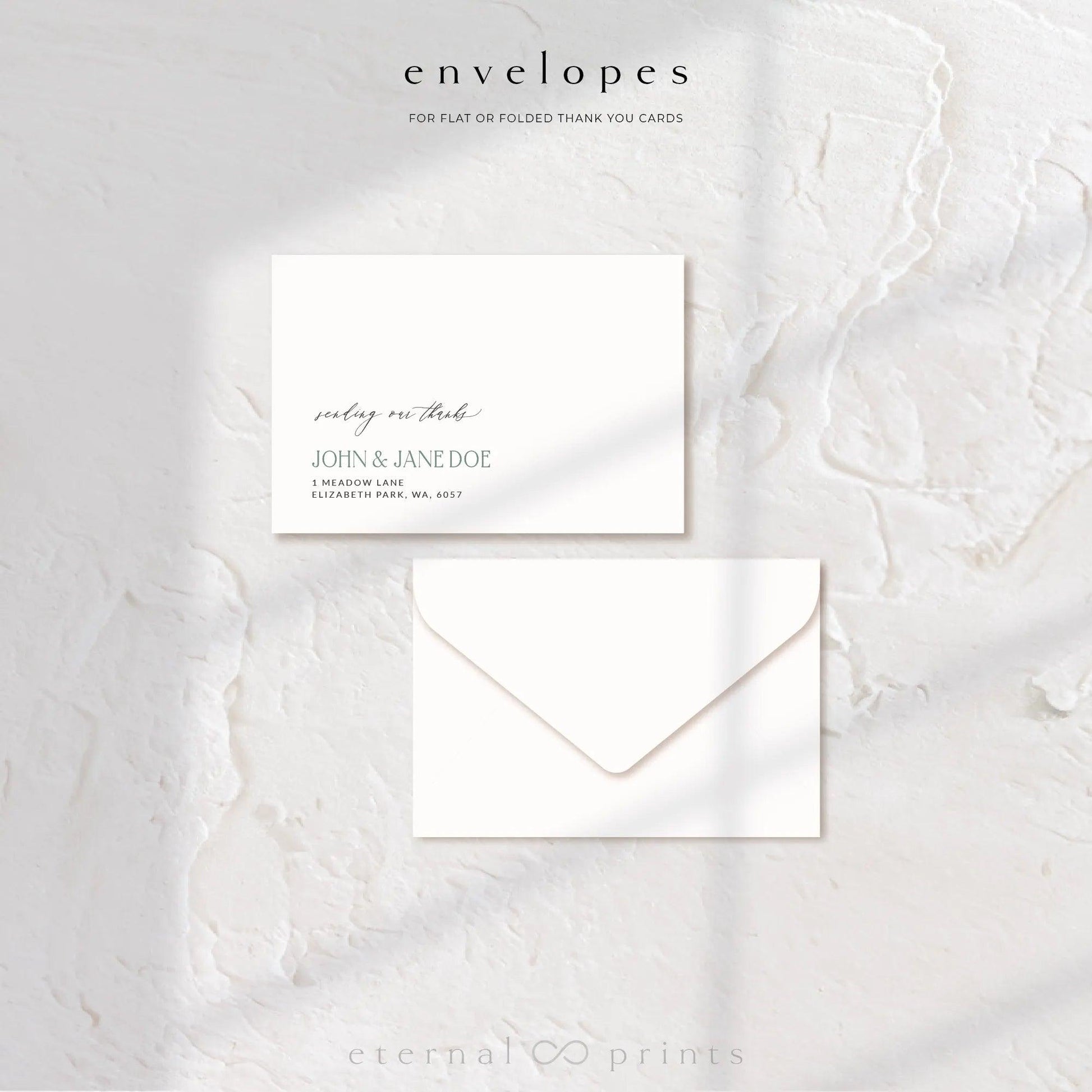 Thank You Cards - White Flowers - Eternal Prints