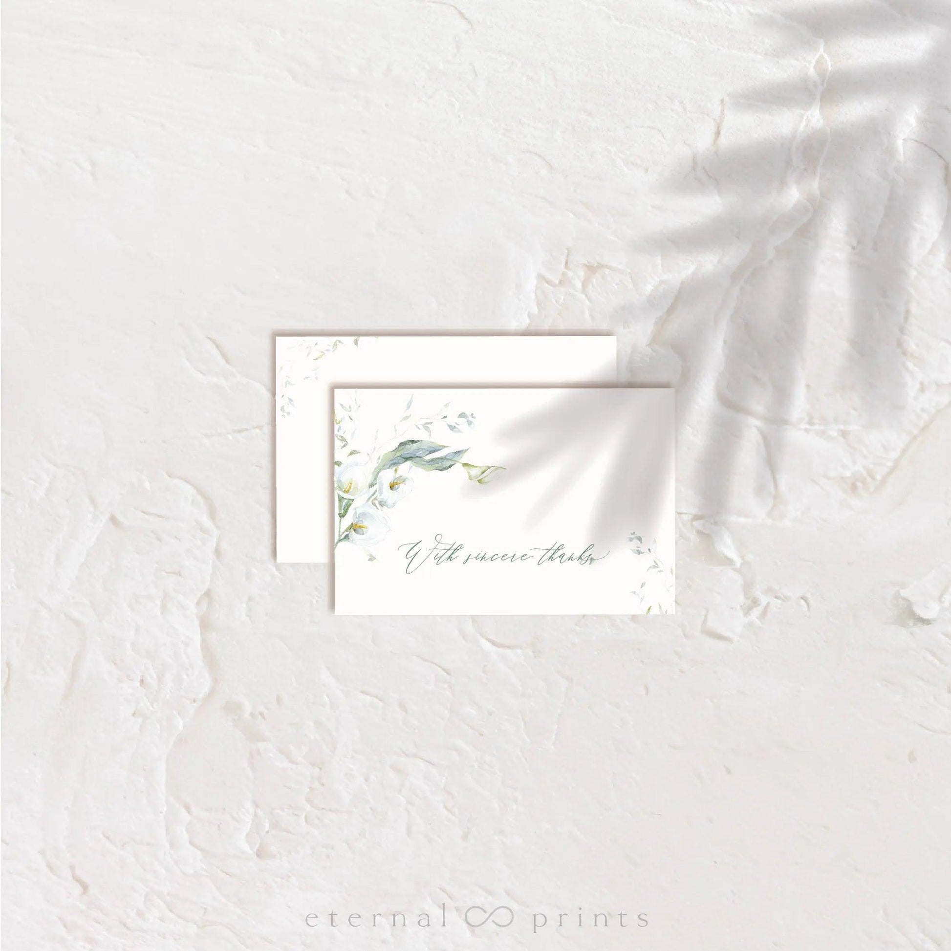 Thank You Cards - White Flowers - Eternal Prints