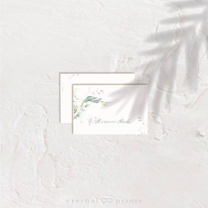 Thank You Cards - White Flowers - Eternal Prints
