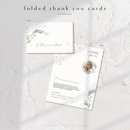 Thank You Cards - White Flowers - Eternal Prints