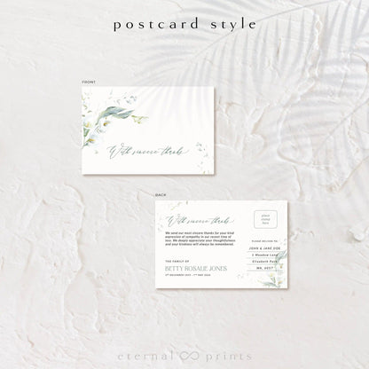 Thank You Cards - White Flowers - Eternal Prints
