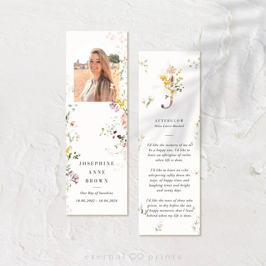 Funeral Bookmarks - Wildflowers - Eternal Prints