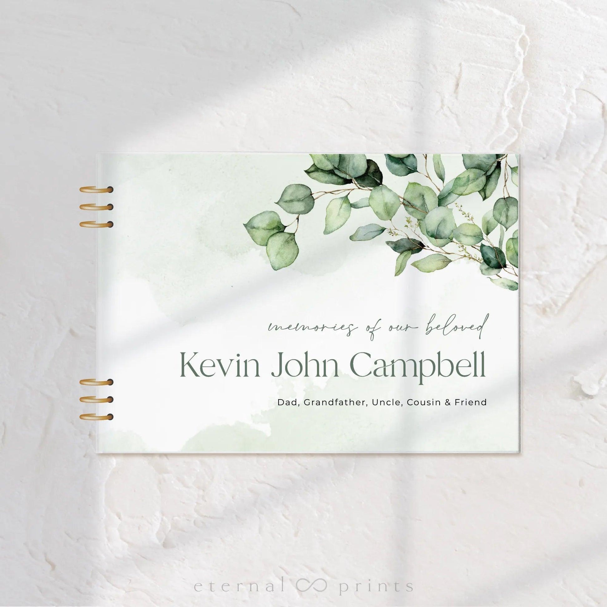 Acrylic Guest Book - Eucalyptus Leaves - Eternal Prints