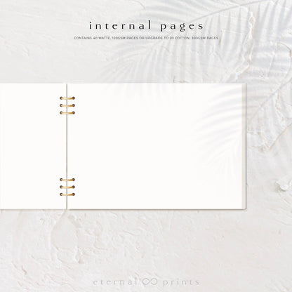 Acrylic Guest Book - White Flowers - Eternal Prints